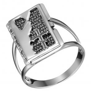 Кольцо из черненого серебра Иордань Б-КО-607 Отче наш фото